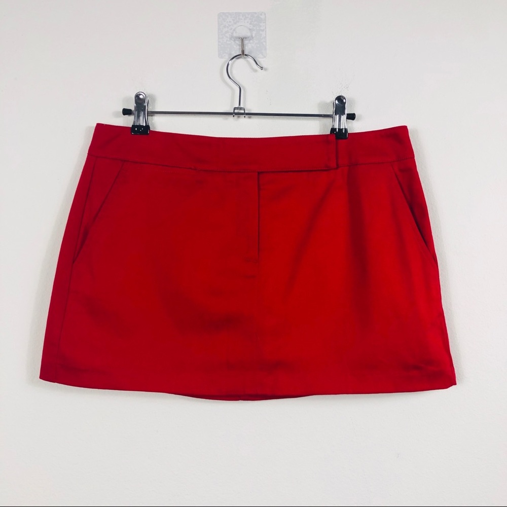 NWOT BOSTON PROPER MINI SKIRT RED & NAVY BLUE Sz 8